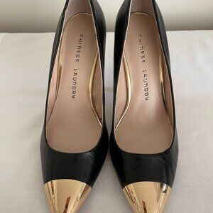 Chinese Laundry Black Leather Spectator Pumps